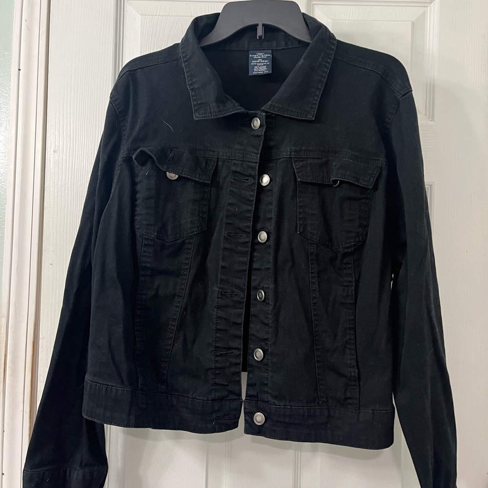 Faded Glory Black Women's Denim Trucker Jacket